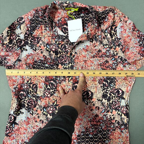 TELL YOUR FRIENDS Women's Western Shirt in Ines Size L Abstract Floral‎ - Picture 13 of 14